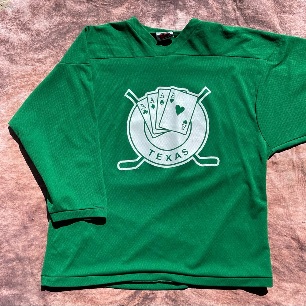 Vintage Texas Hockey Jersey K1 Sportswear Brand XL Poker Playing Cards Logo